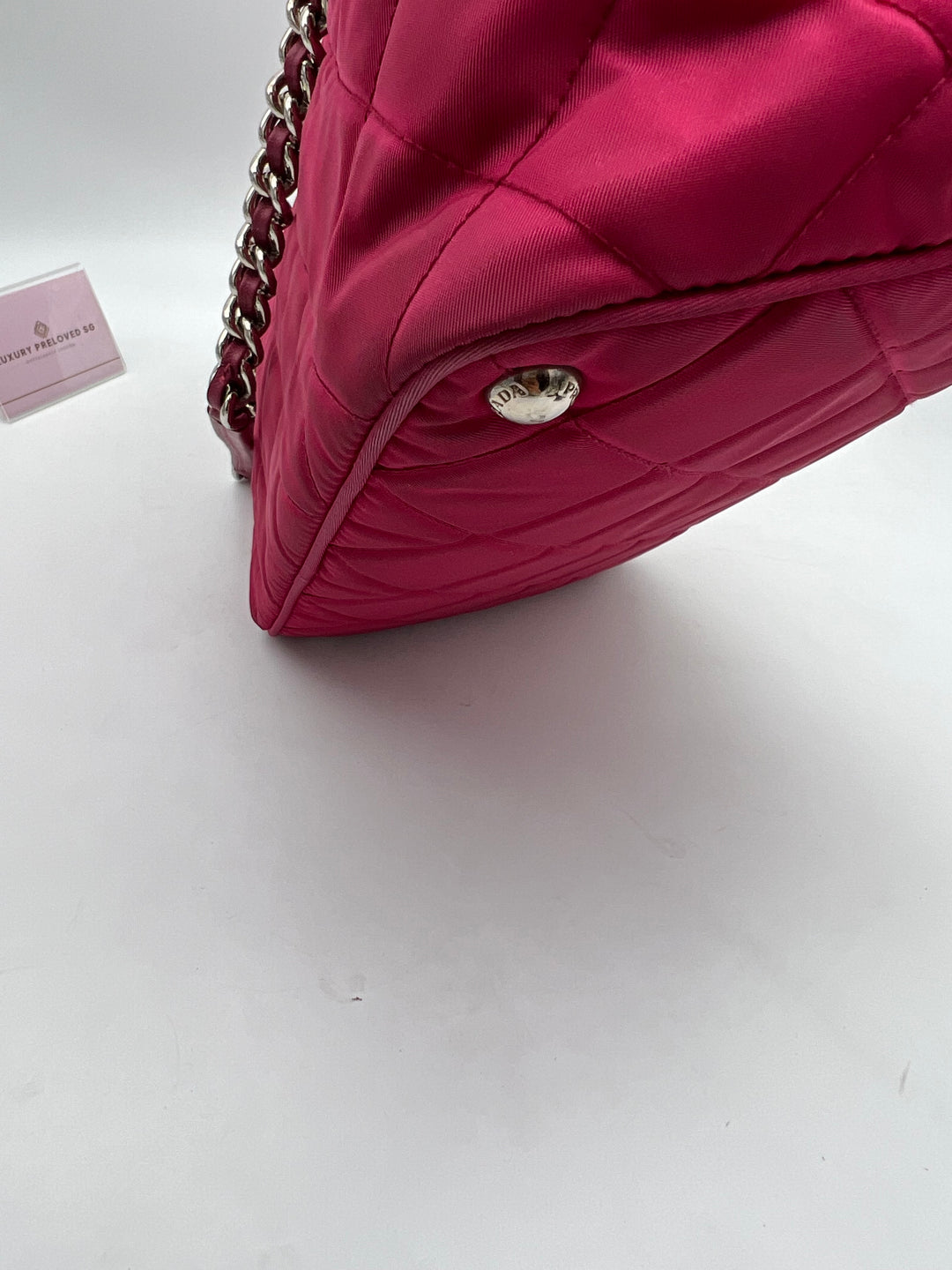 PRADA QUILTED TESSUTO CHAIN SHOULDER BAG