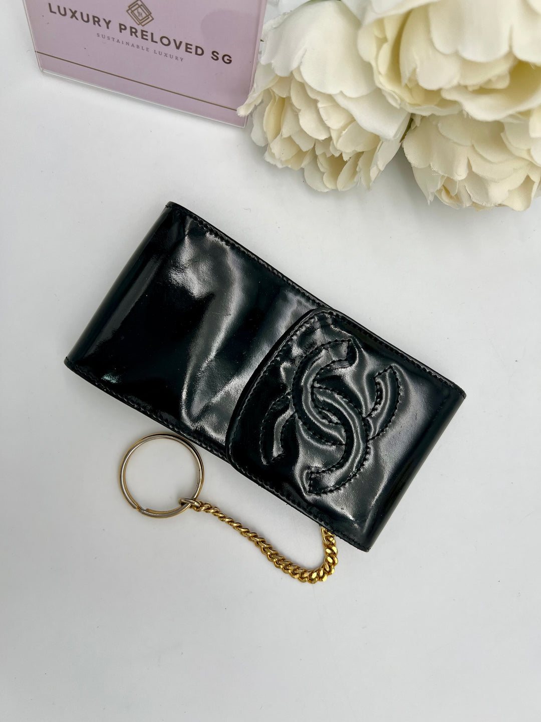 CHANEL VINTAGE  PATENT CASE/CARDCASE