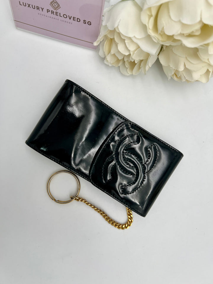 CHANEL VINTAGE  PATENT CASE/CARDCASE