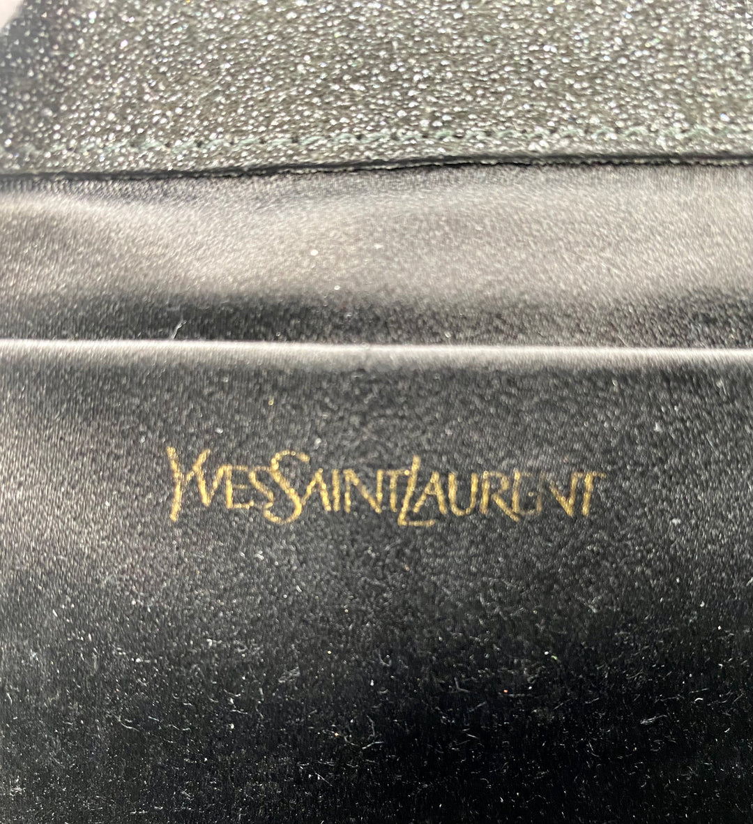 YVES SAINT LAURENT CLUTCH SUEDE GLITTER