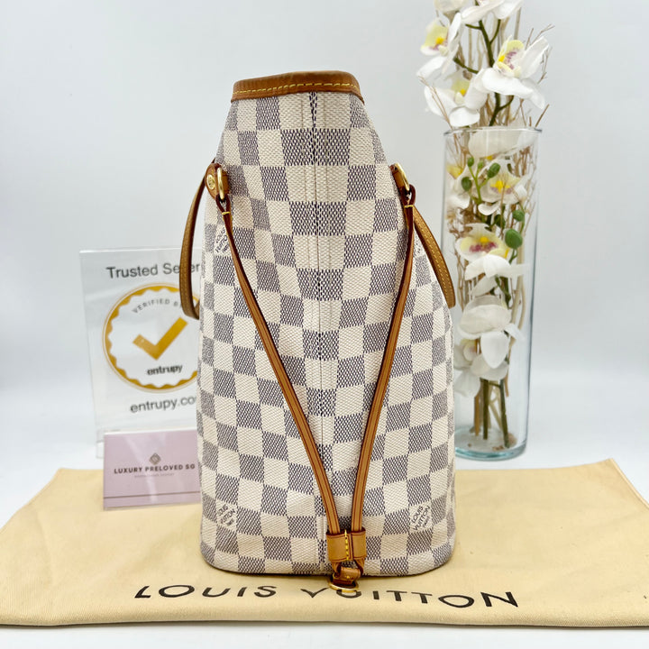 LOUIS VUITTON NEVERFULL MM AZUR W/ POUCH