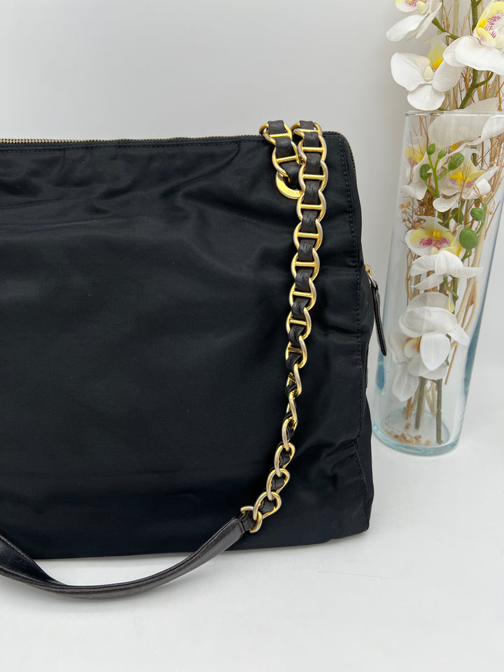 PRADA NYLON QUILTED CHAIN