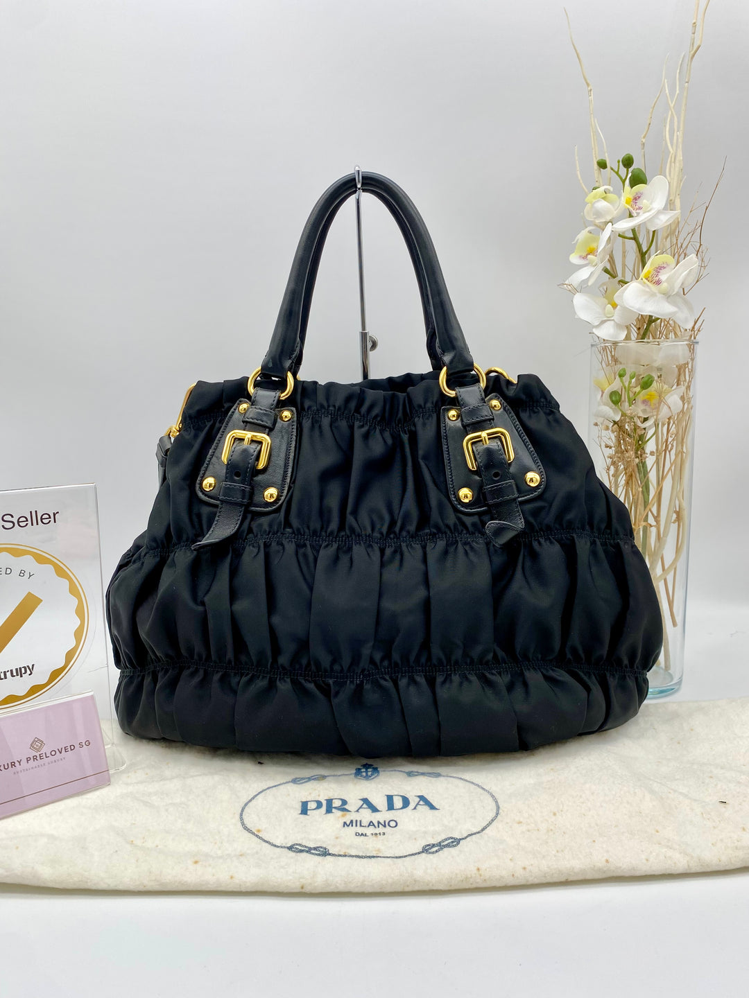 PRADA GUAFRE LEATHER 2 WAY BAG