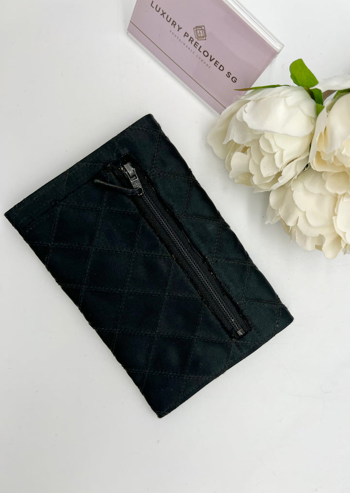 CHANEL QUILTED CANVAS SMALL ENVELOPE POUCH