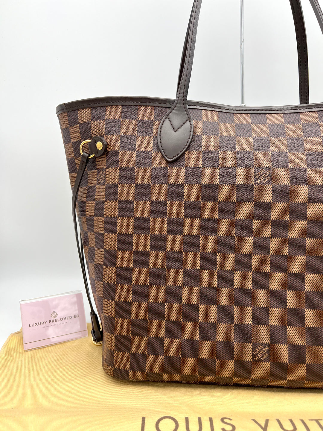 LOUIS VUITTON NEVERFULL MM DAMIER W/ POUCH