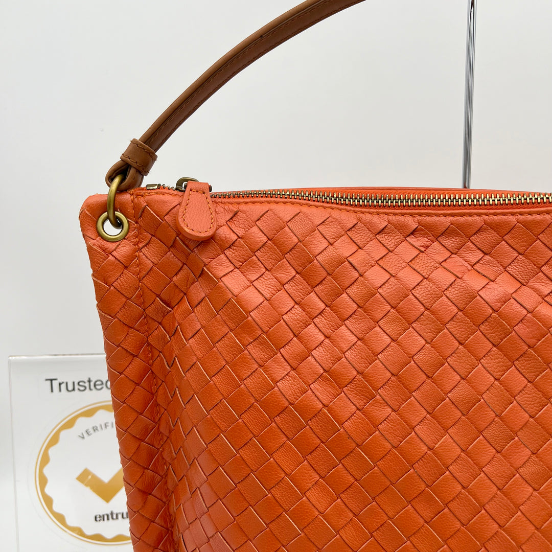 BOTTEGA VENETA ORANGE ONE SHOULDER BAG