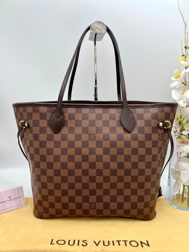 LOUIS VUITTON NEVERFULL MM DAMIER W/ POUCH