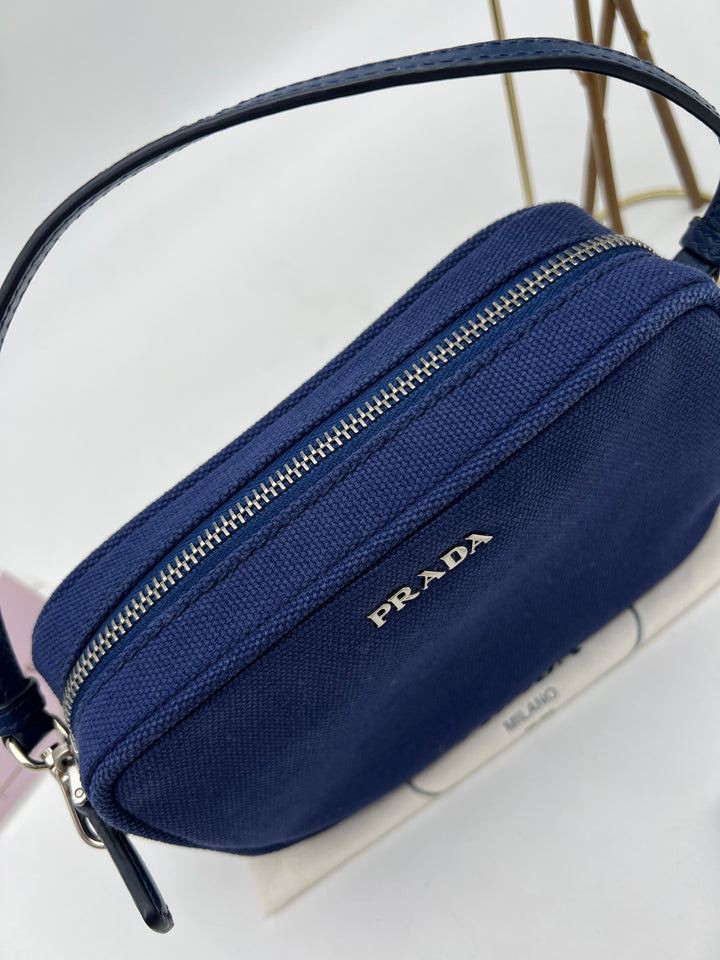 PRADA CANVAS SHOULDER BAG