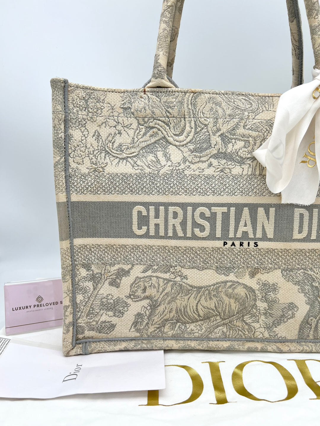 CHRISTIAN DIOR OBLIQUE BOOK TOTE GREY