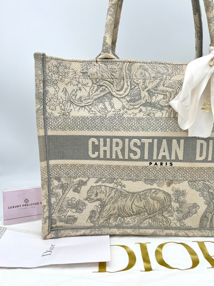 CHRISTIAN DIOR OBLIQUE BOOK TOTE GREY