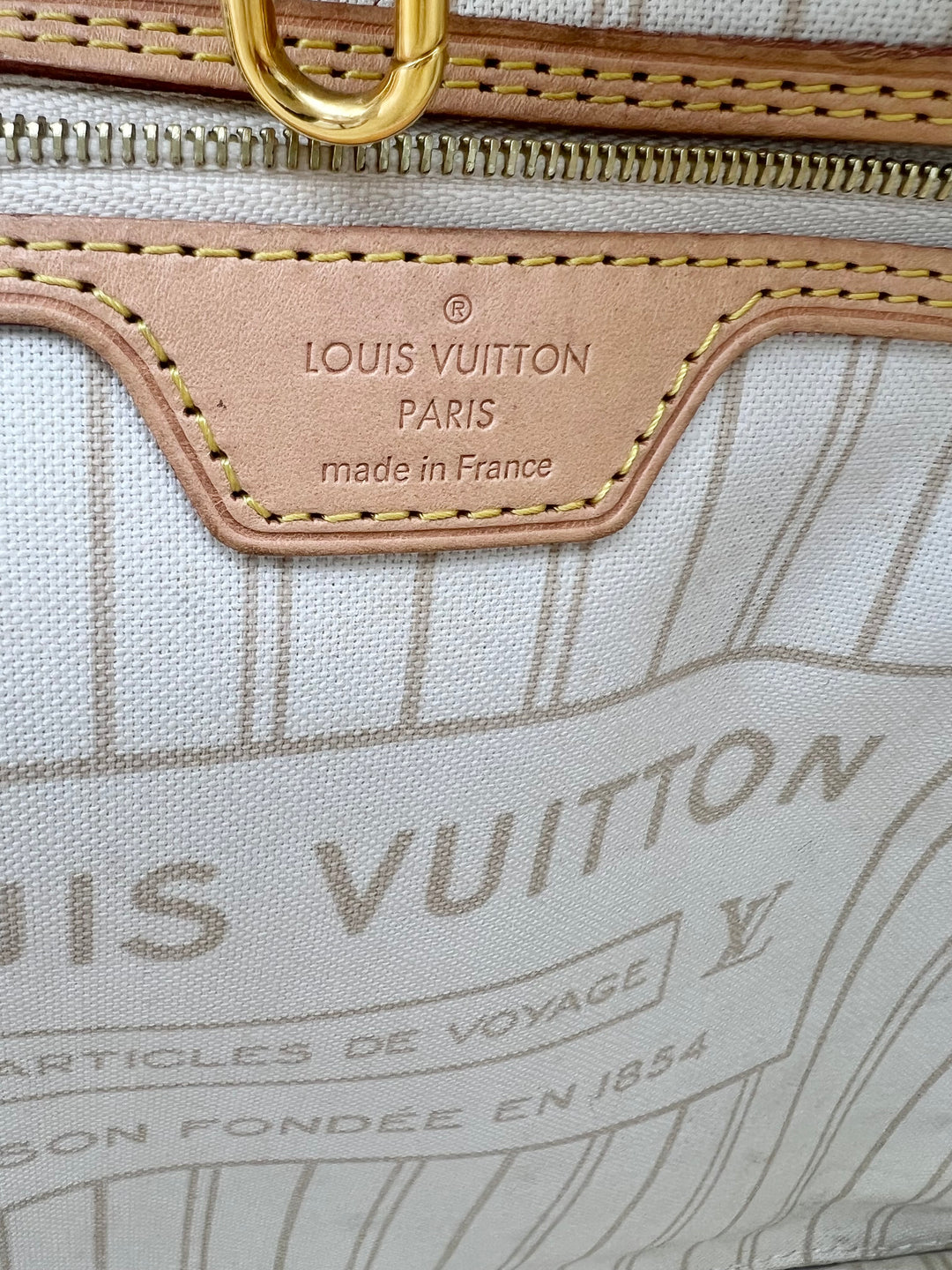 LOUIS VUITTON NEVERFULL MM AZUR W/ POUCH