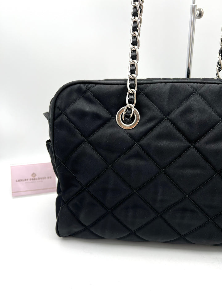 PRADA QUILTED TESSUTO CHAIN SHOULDER BAG