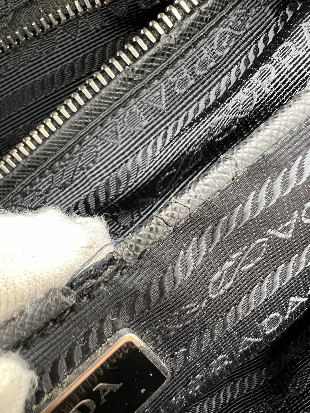 PRADA QUILTED TESSUTO CHAIN SHOULDER BAG