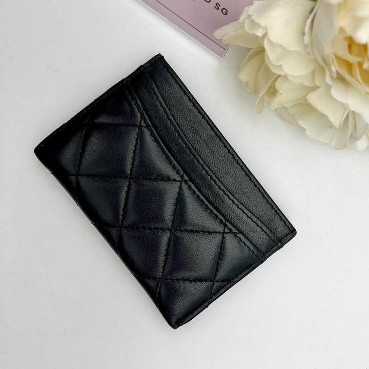 CHANEL CLASSIC GHW LAMBSKIN CARD HOLDER