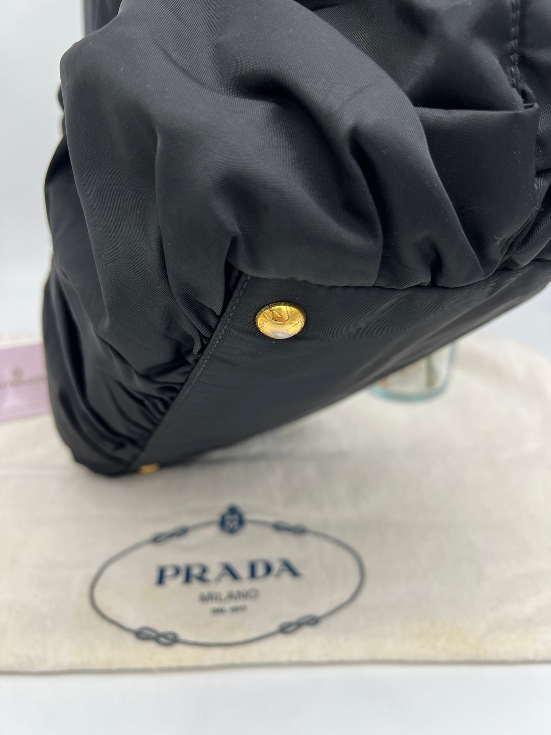 PRADA NYLON PLEATED HANDLE NYLON
