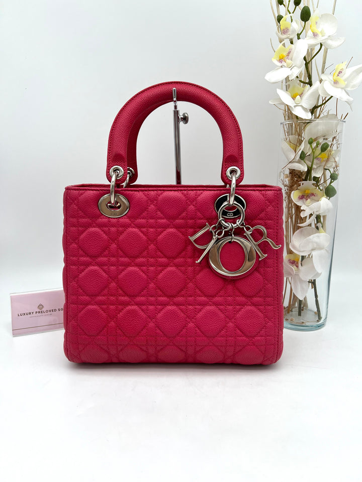 CHRISTIAN DIOR LADY DIOR MEDIUM GRAINED LEATHER
