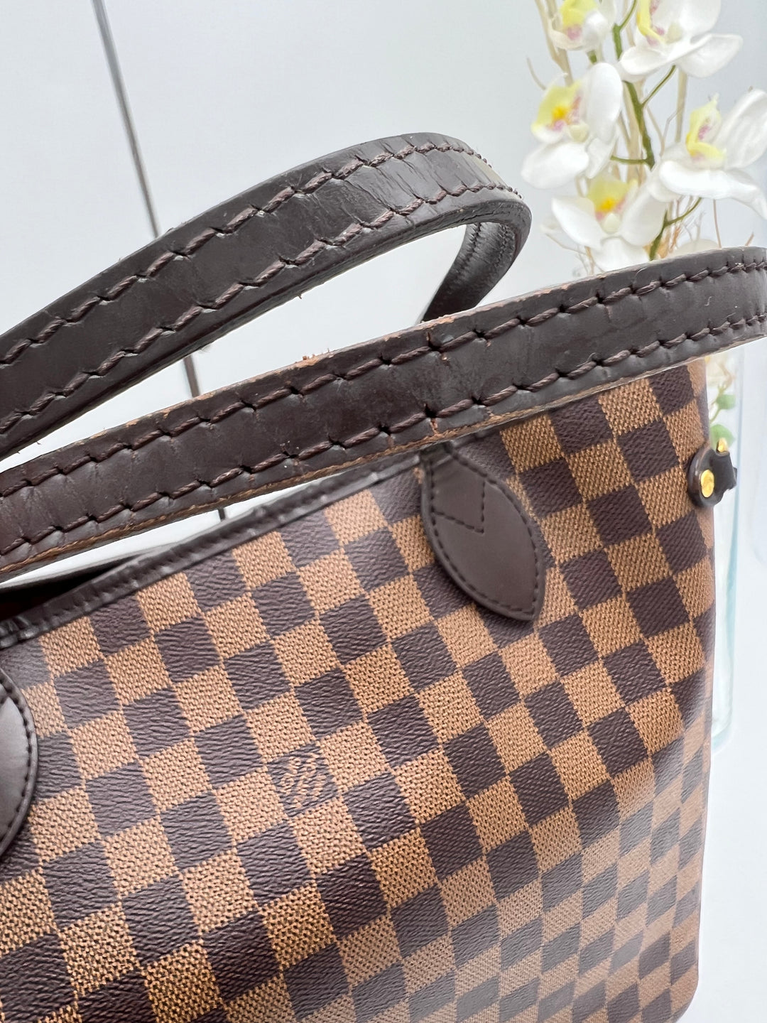 LOUIS VUITTON NEVERFULL MM DAMIER W/ POUCH