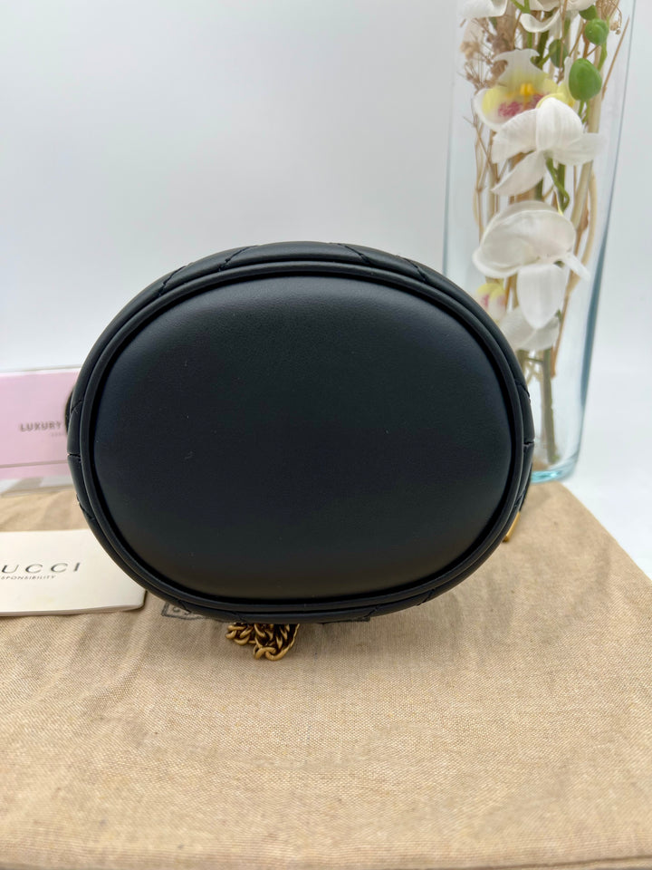 GUCCI MARMONT QUILTED GHW BUCKET BAG
