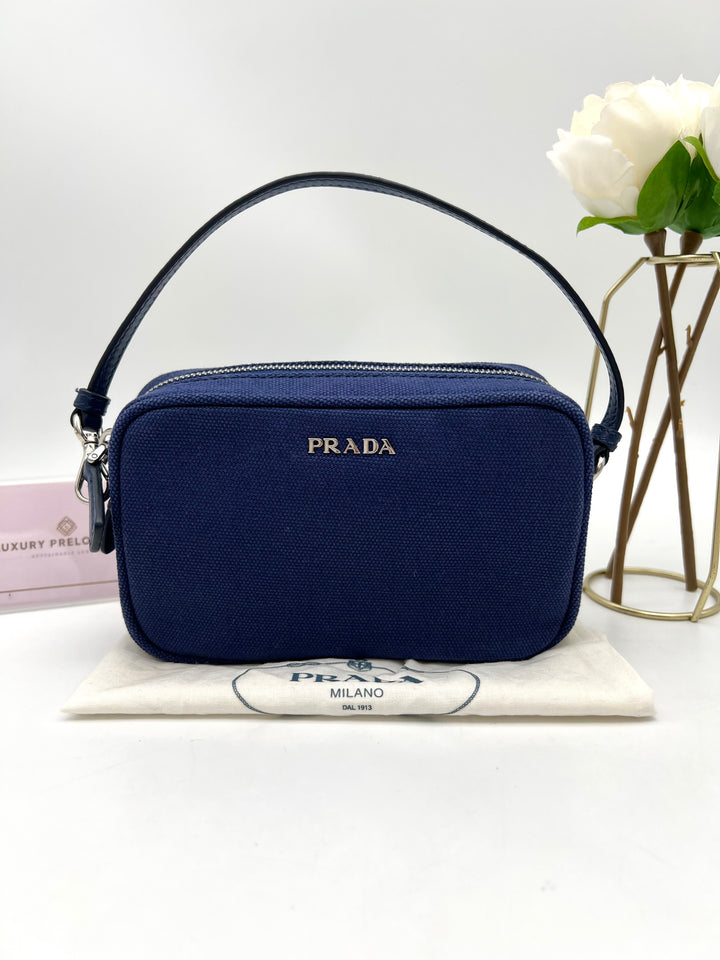 PRADA CANVAS SHOULDER BAG