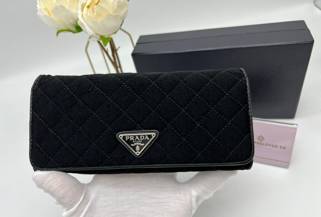 PRADA QUILTED WALLET CANVAS