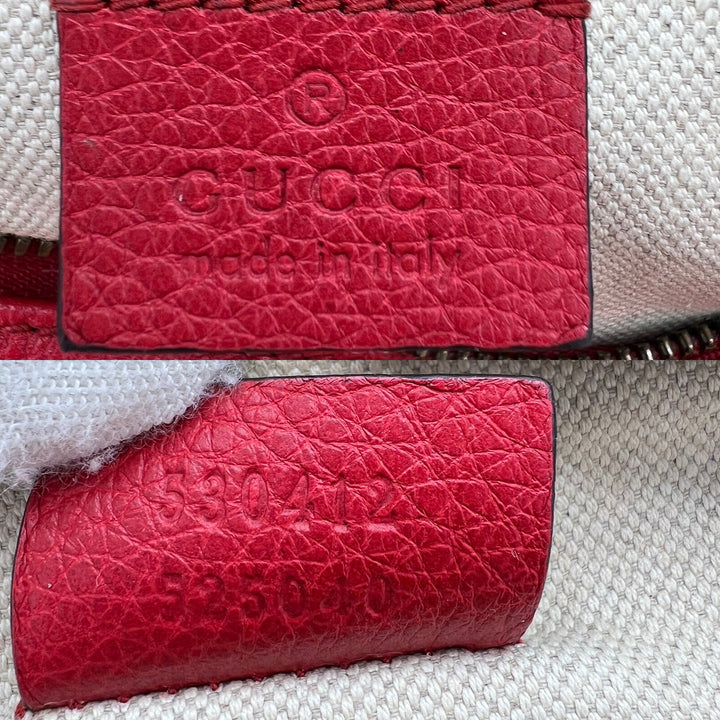 GUCCI RED LEATHER RETRO BELT BAG