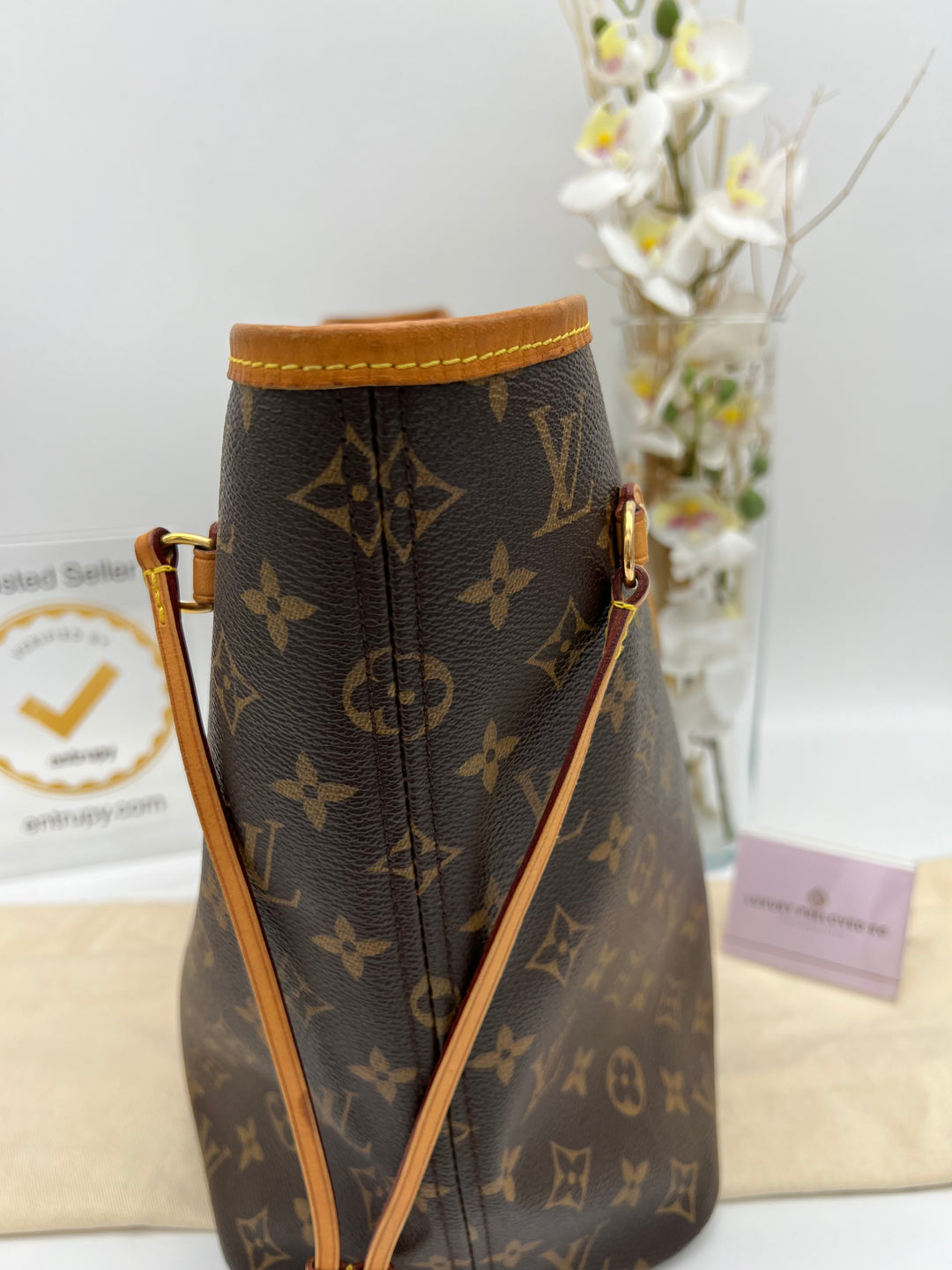 LOUIS VUITTON NEVERFULL MM MONOGRAM W/ POUCH