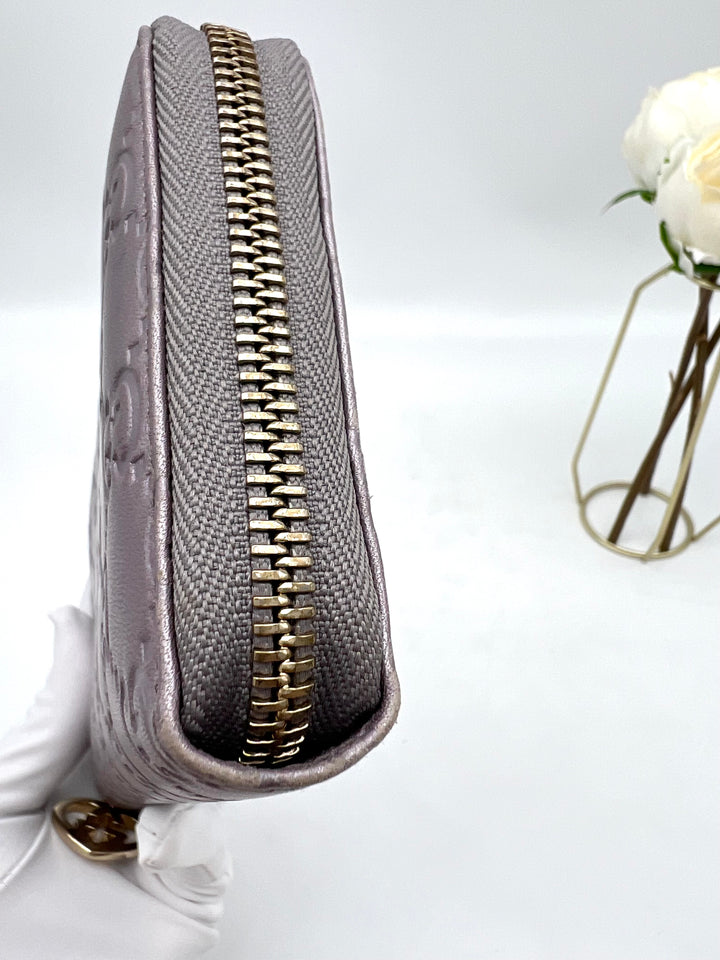 GUCCI METALLIC GUCCISIMA LEATHER WALLET