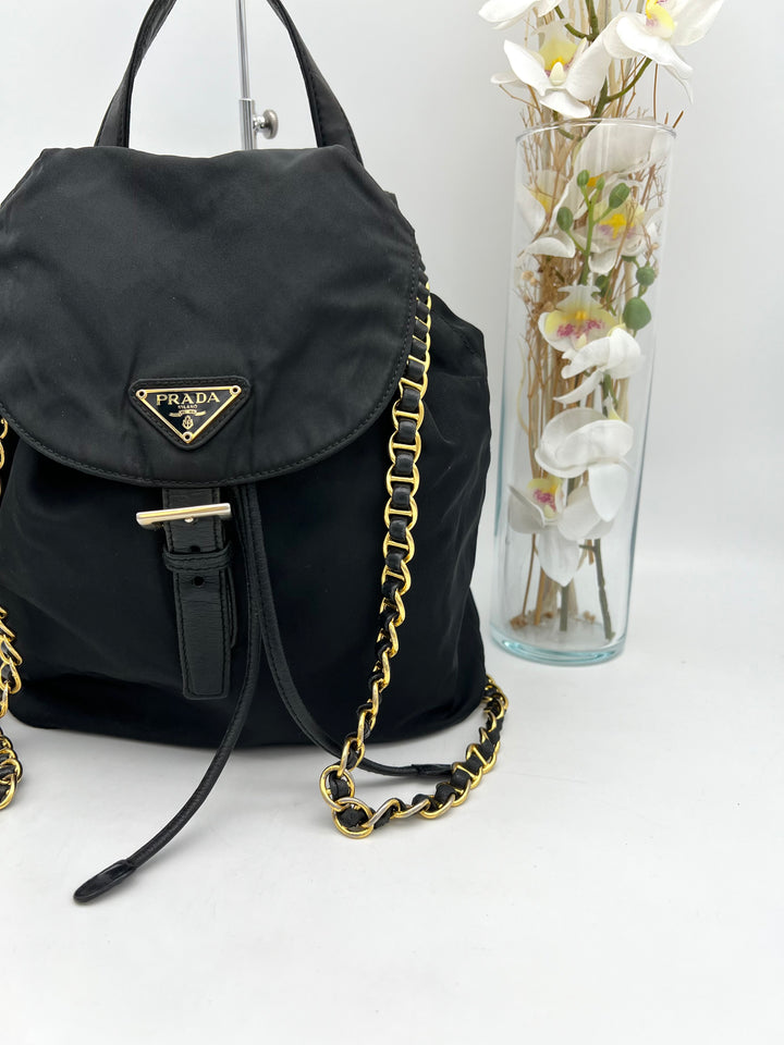 PRADA NYLON CHAIN BACKPACK