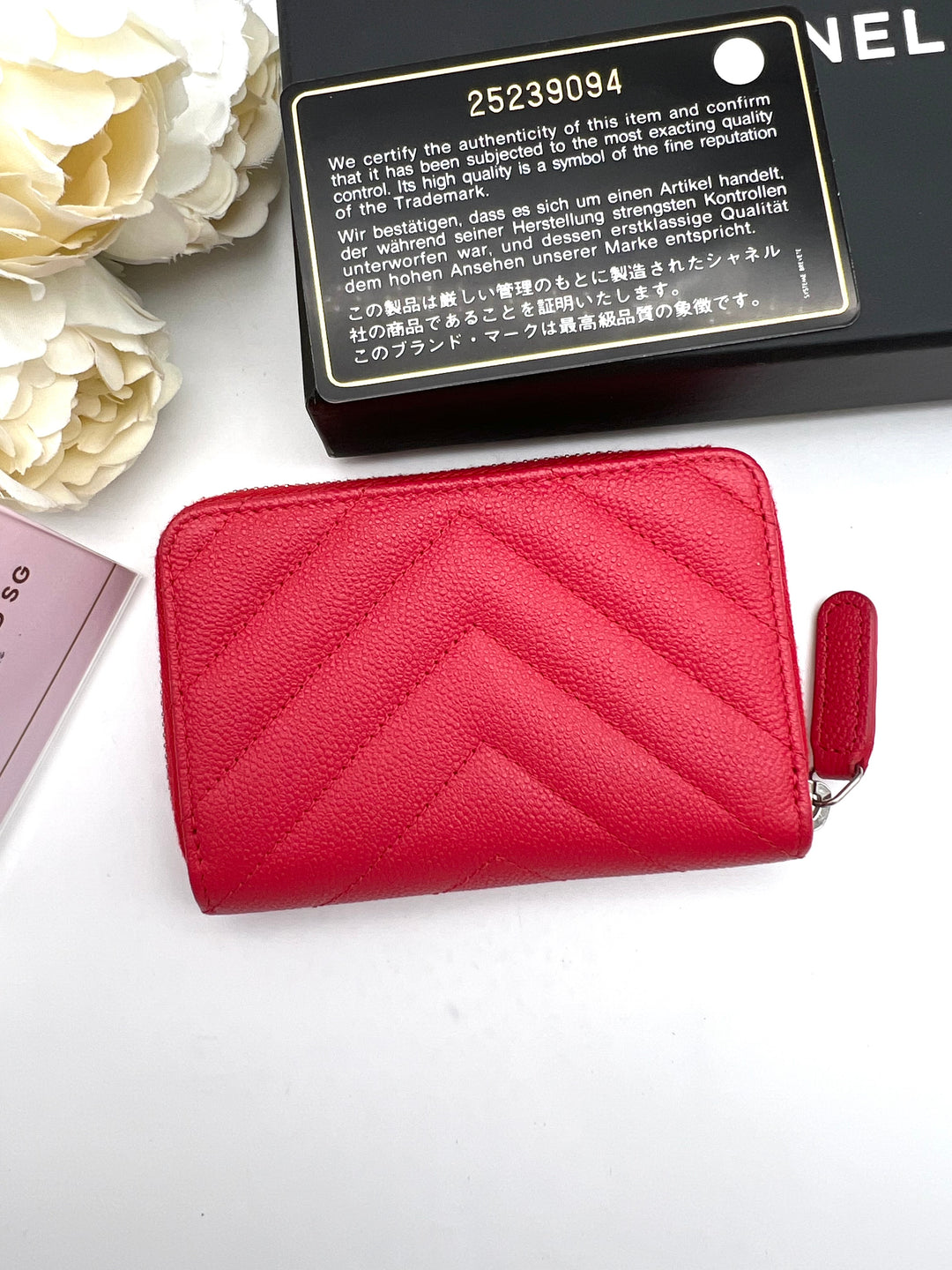 CHANEL CHEVRON ZIP COIN WALLET