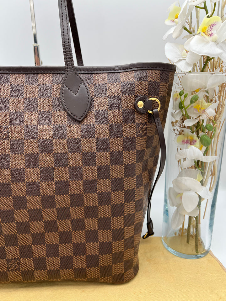 LOUIS VUITTON NEVERFULL MM DAMIER W/ POUCH