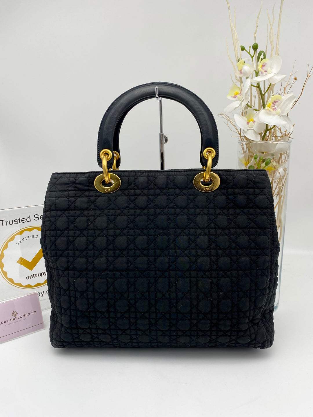 CHRISTIAN DIOR LADY DIOR CANVAS GHW