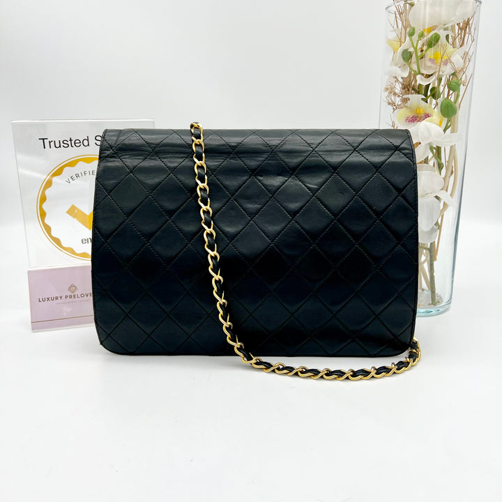 CHANEL BLACK MATALESSE PUSH LOCK CHAIN SHOULDER BAG