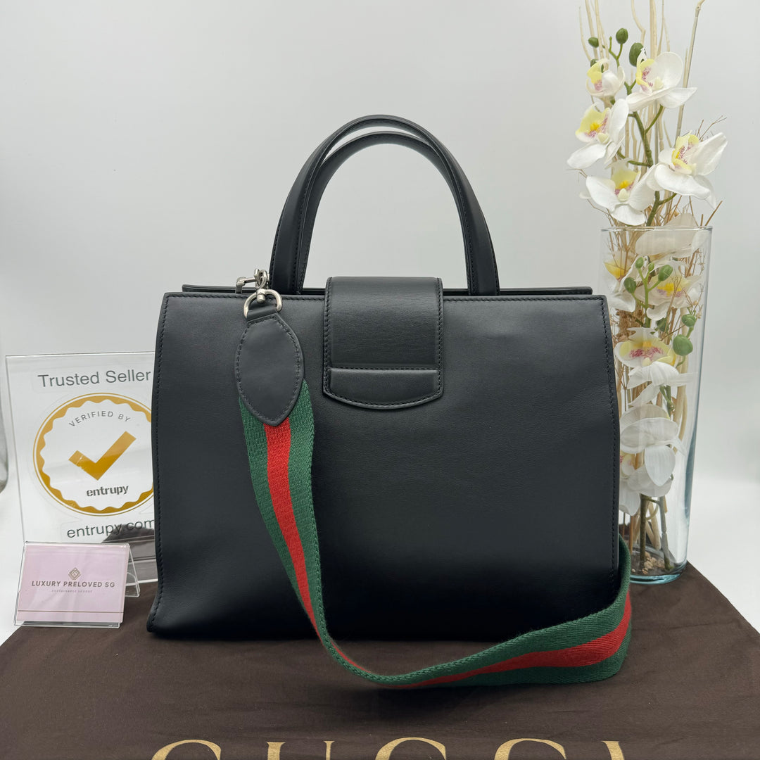 GUCCI CALFSKIN WEB STRIPE DIONYSUS