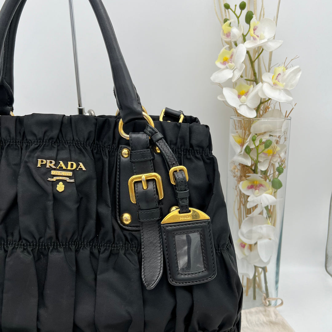 PRADA GAUFRE SHOPPING TOTE BAG