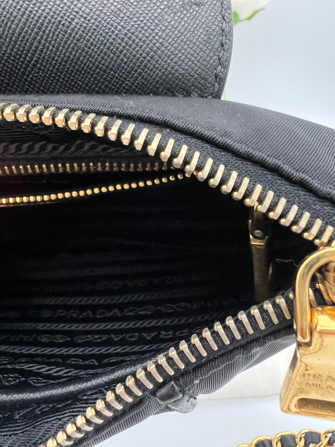 PRADA SAFFIANO NYLON CHAIN BAG