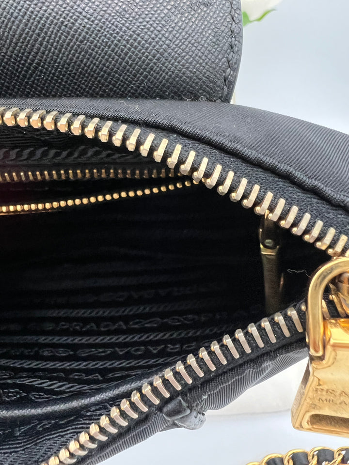 PRADA SAFFIANO NYLON CHAIN BAG