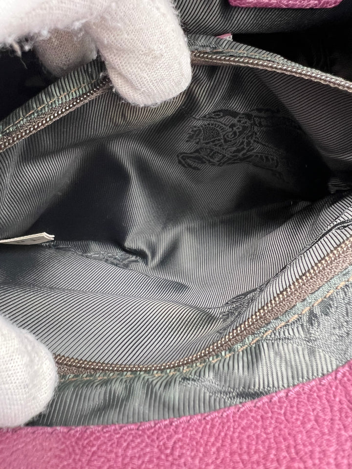 BURBERRY LONDON PURPLE GRAINED SMALL SHOULDER BAG