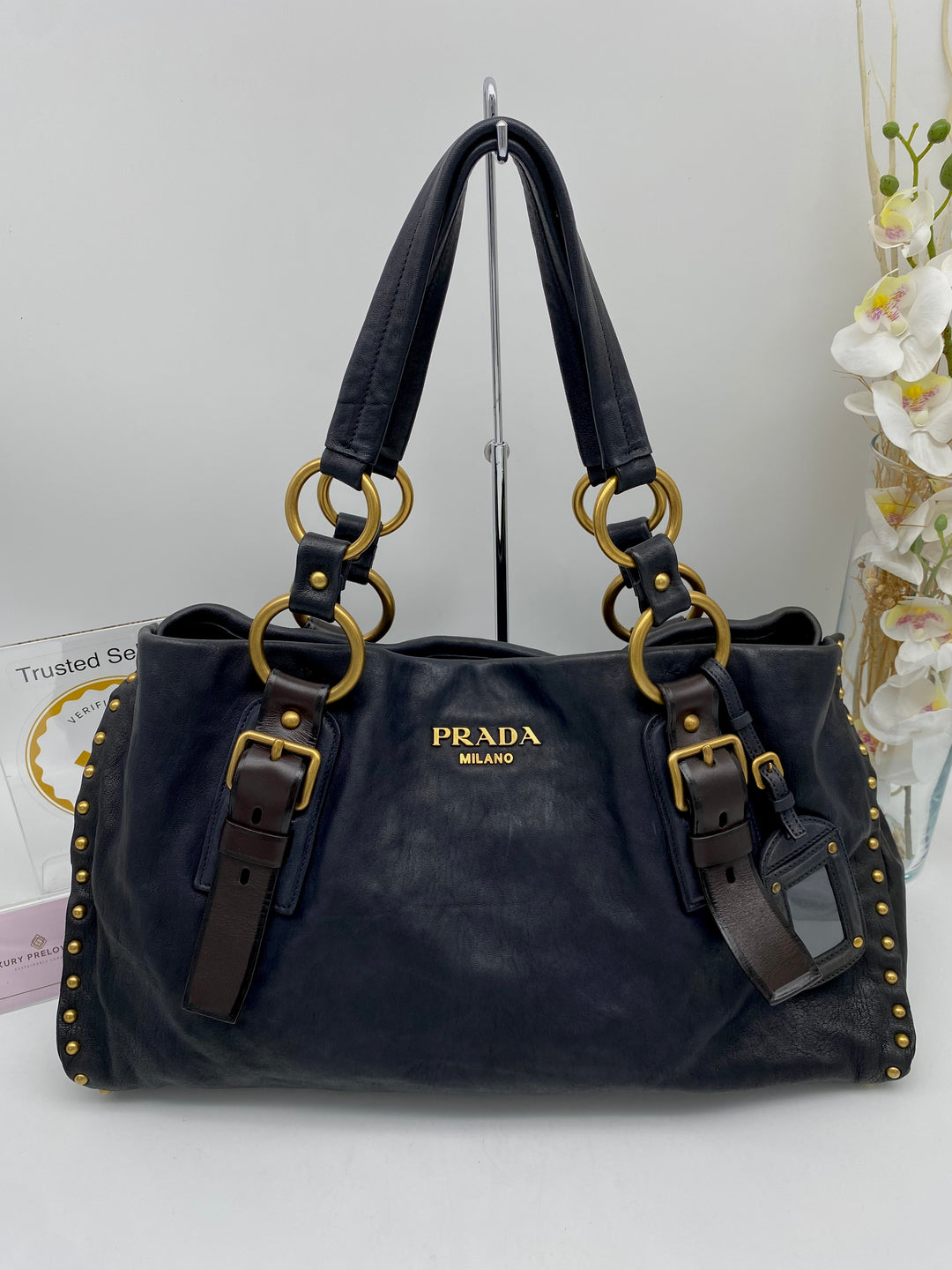 PRADA NAPPA AVIATOR TOTE LEATHER