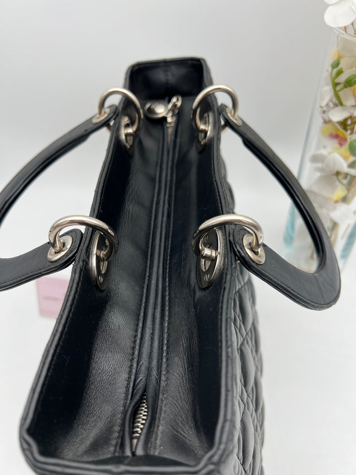 CHRISTIAN DIOR LADY DIOR LAMBSKIN LEATHER