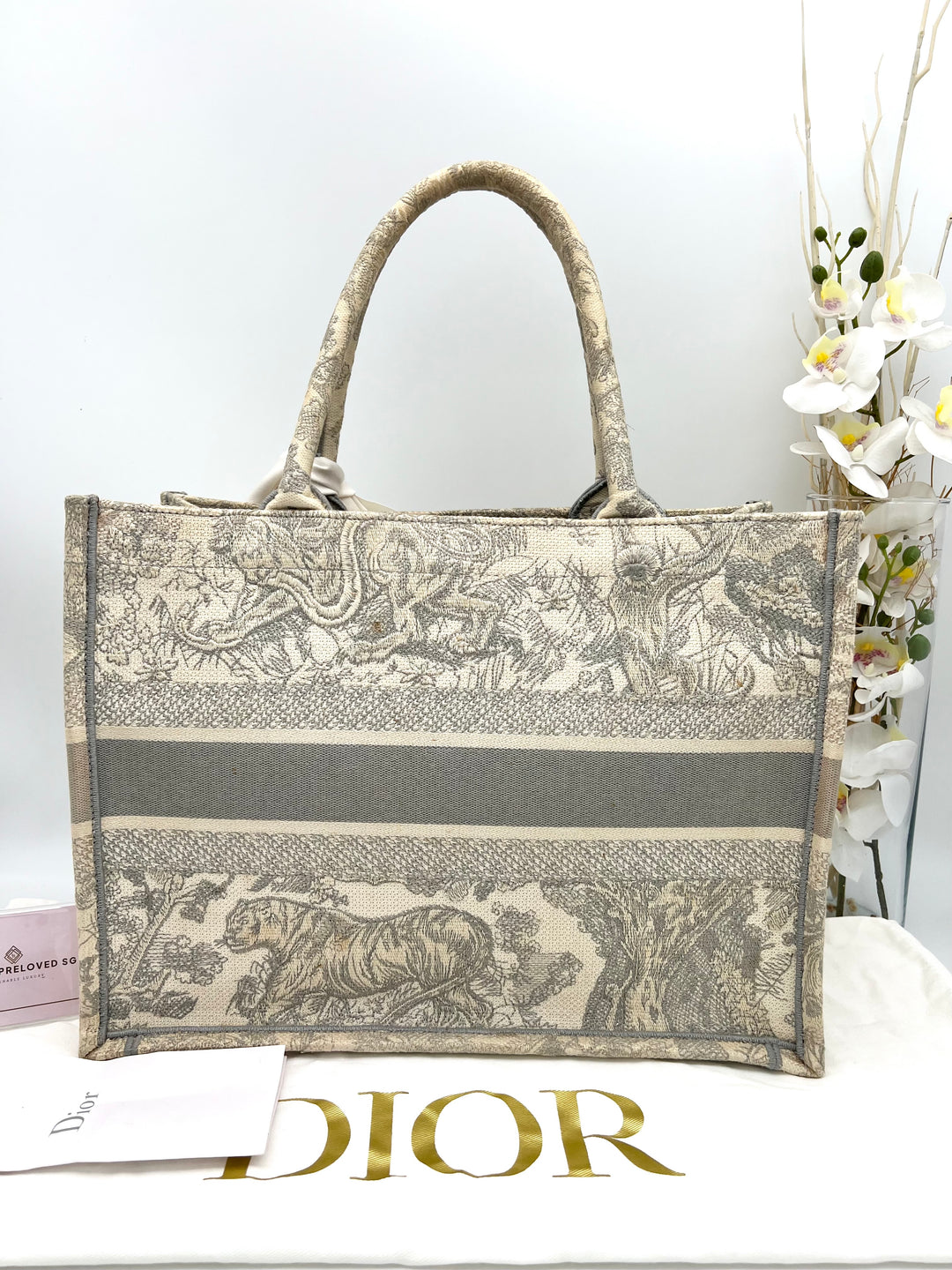 CHRISTIAN DIOR OBLIQUE BOOK TOTE GREY