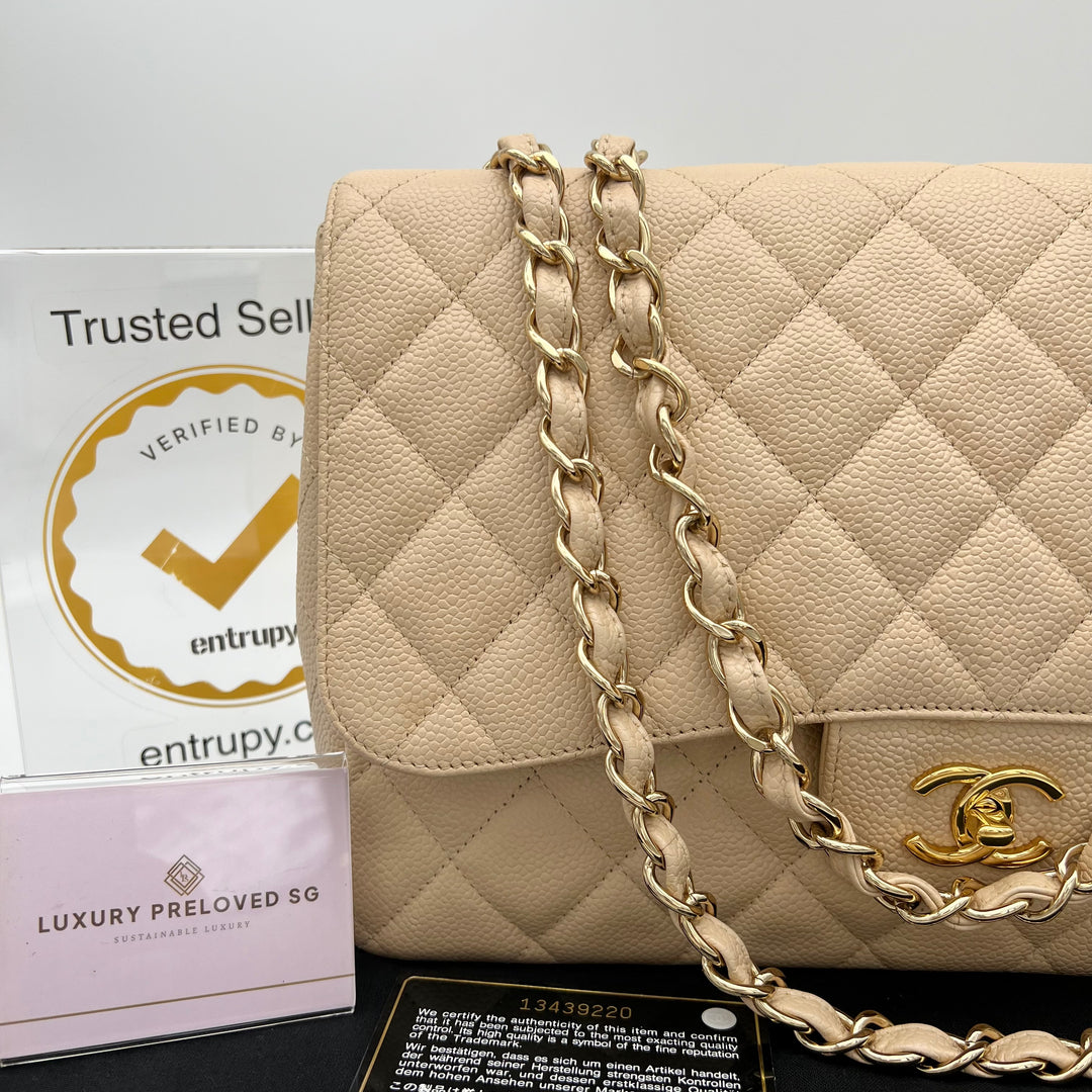 CHANEL CAVIAR SINGLE FLAP JUMBO