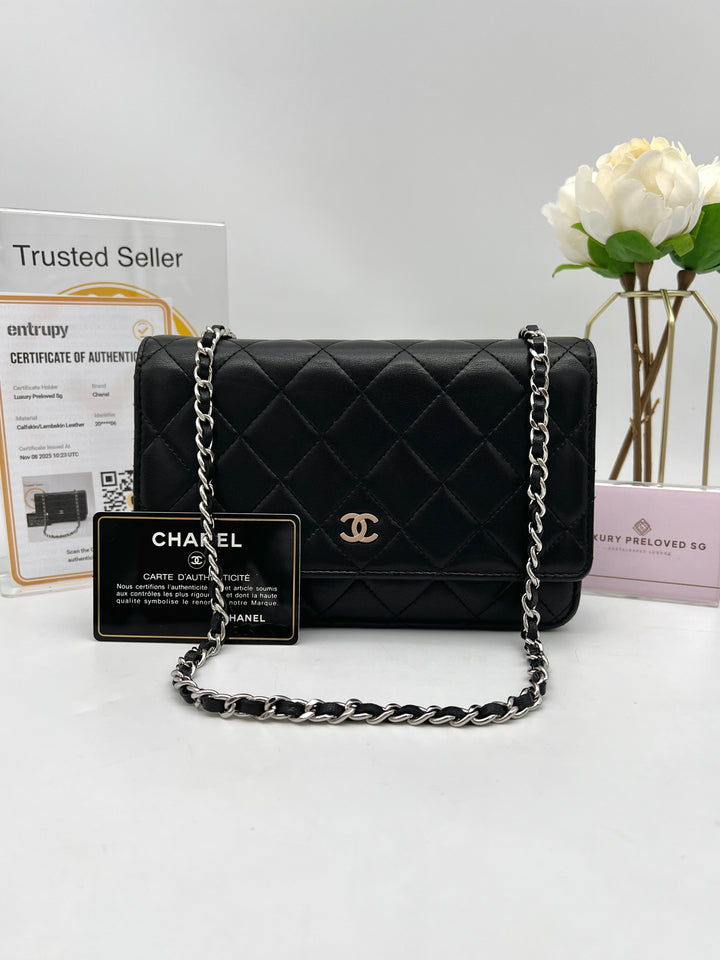 CHANEL LAMBSKIN WALLET ON CHAIN