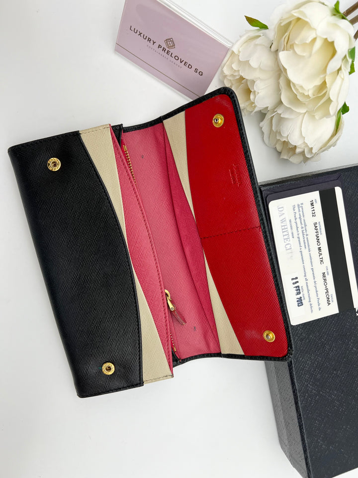 PRADA WALLET 2 TONED SAFFIANO LEATHER