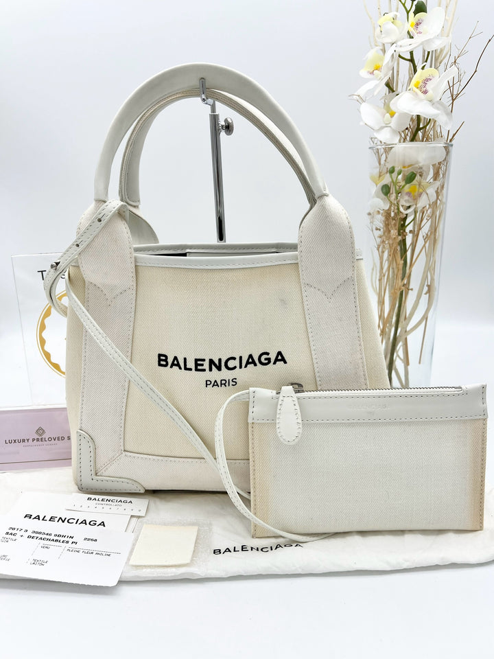 BALENCIAGA CABAS TOTE BAG WITH POUCH