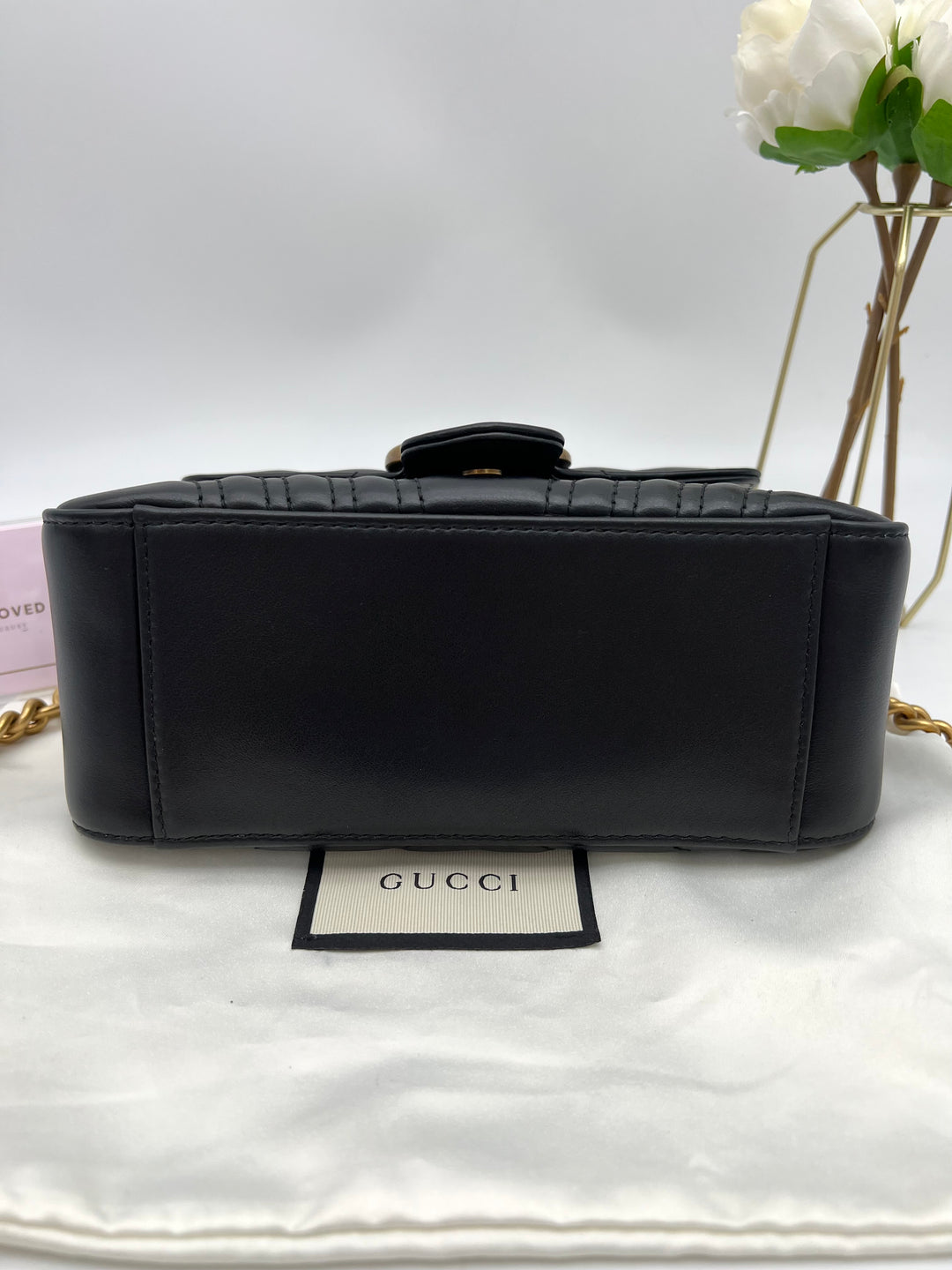 GUCCI MARMONT QUILTED TOP HANDLE GHW SHOULDER BAG