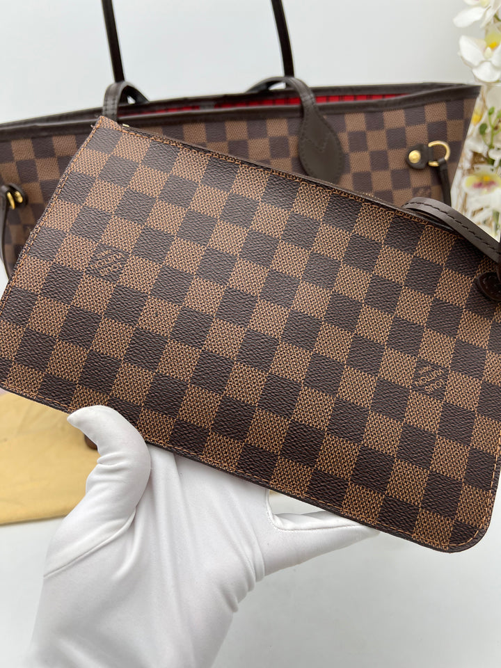 LOUIS VUITTON NEVERFULL MM DAMIER W/ POUCH