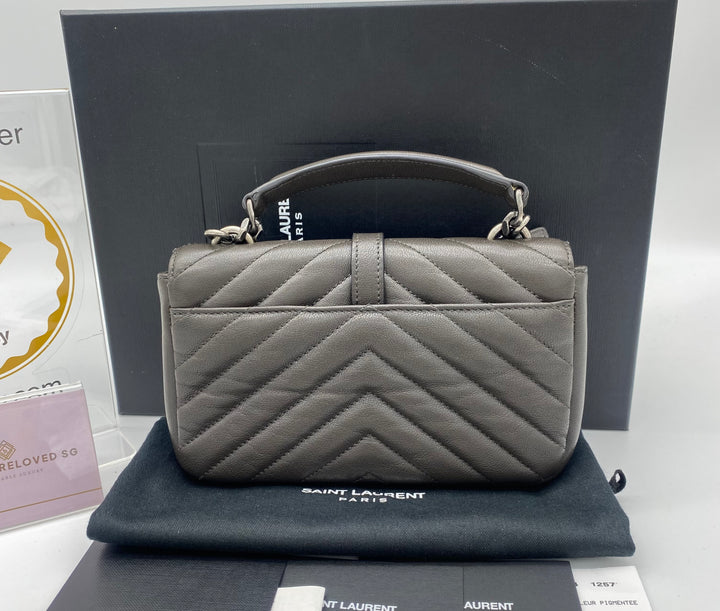 YVES SAINT LAURENT MINI COLLEGE CHEVRON QUILTED WOC BAG