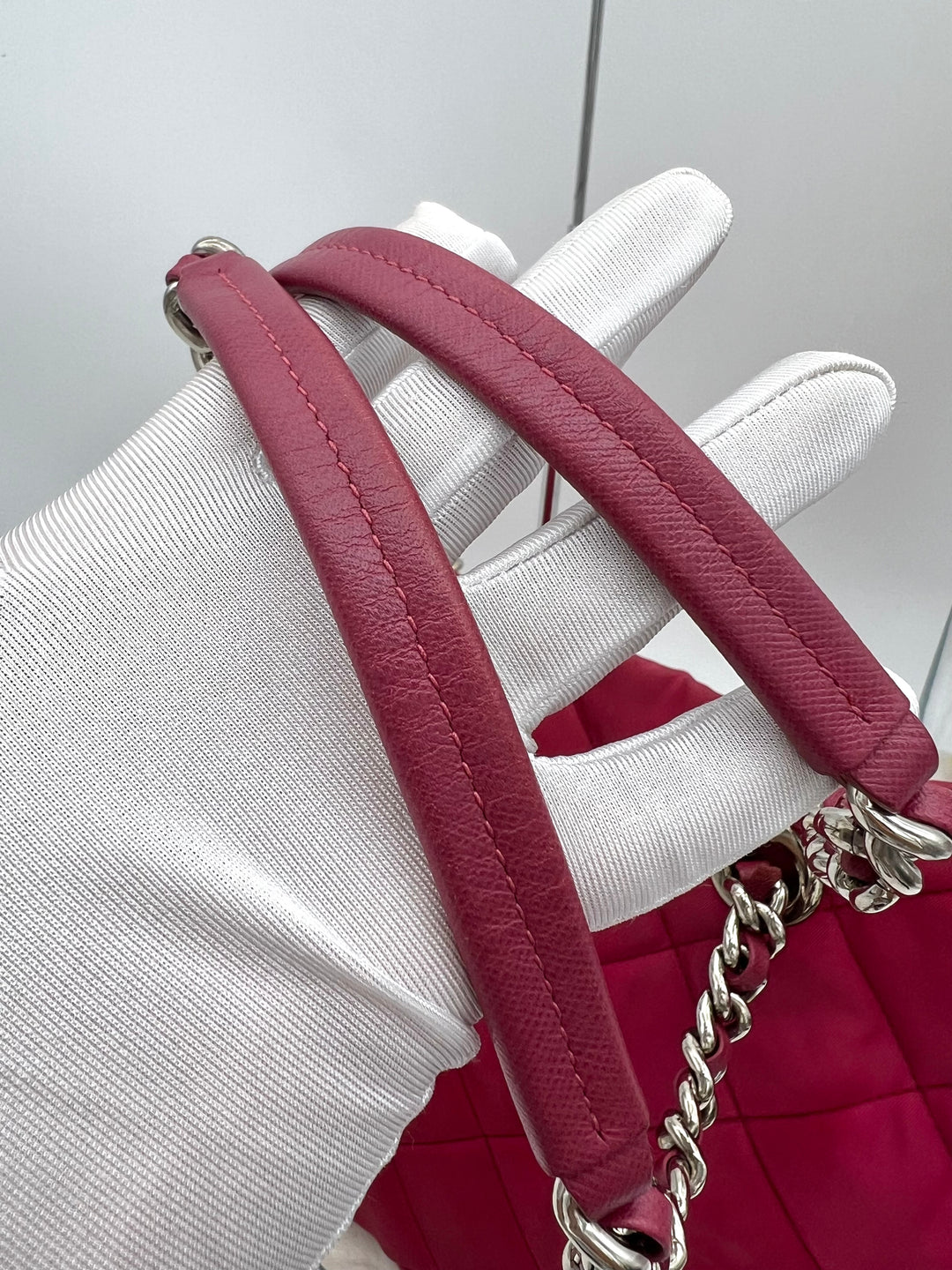 PRADA QUILTED TESSUTO CHAIN SHOULDER BAG