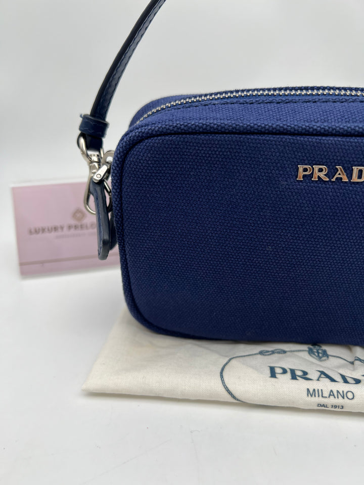 PRADA CANVAS SHOULDER BAG