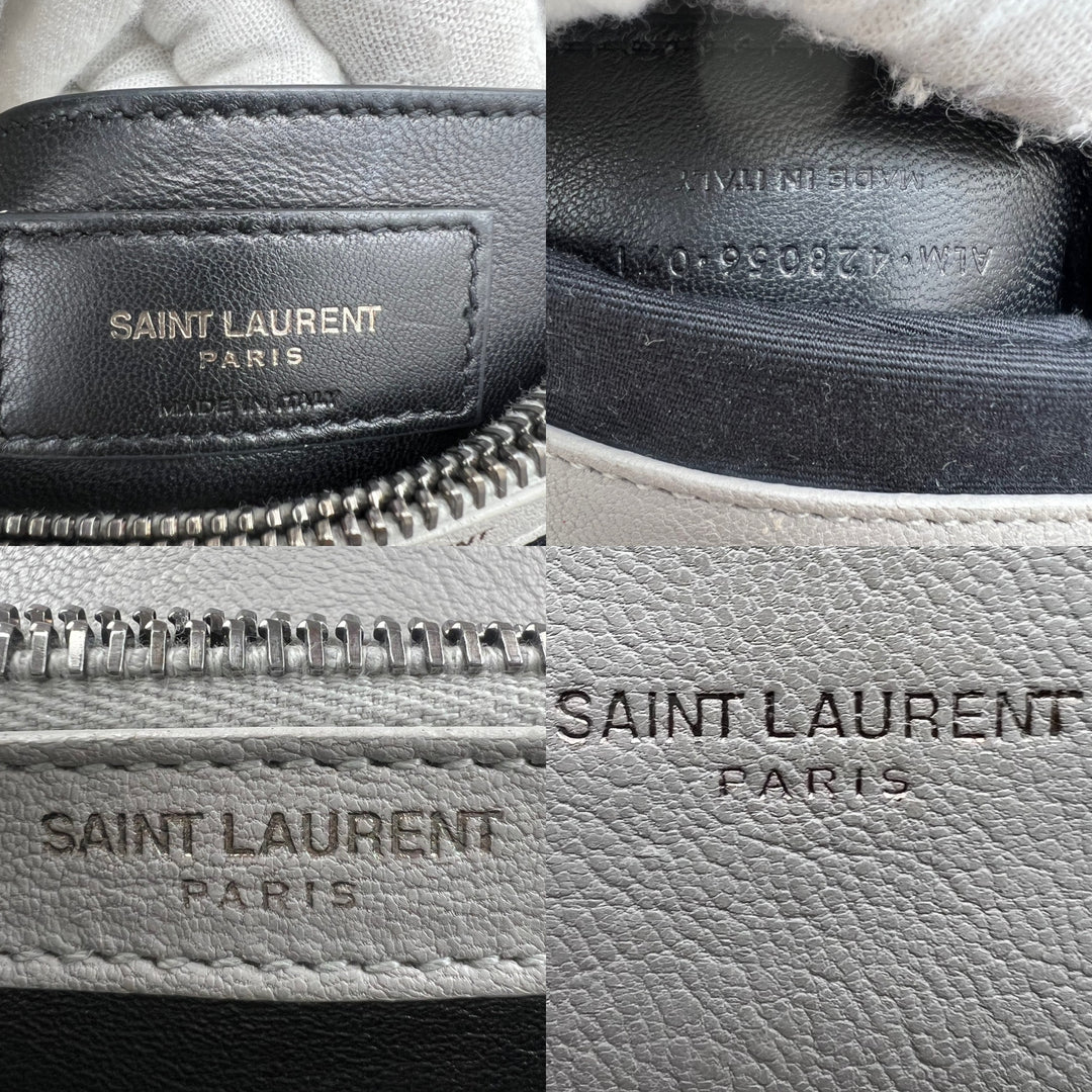 YVES SAINT LAURENT COLLEGE CHEVRON QUILTED BAG SHW MEDIUM